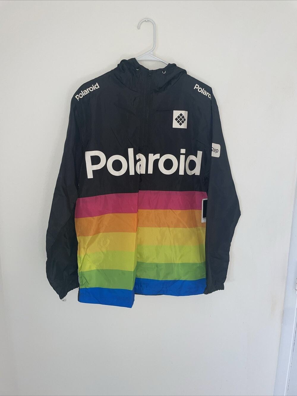 POLAROID 1/4 ZIP WINDBREAKER JACKET M